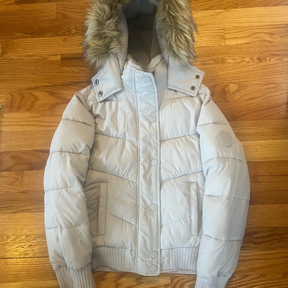 abercrombie kids Other - Abercrombie Kids Gray Puffer Jacket with Hood and Quilted Insulation